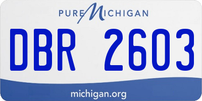 MI license plate DBR2603