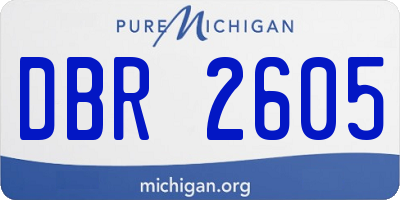 MI license plate DBR2605