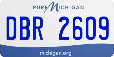 MI license plate DBR2609