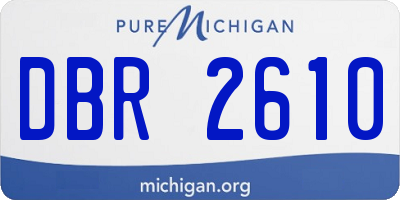 MI license plate DBR2610
