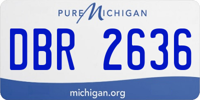 MI license plate DBR2636