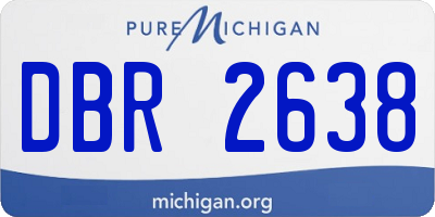 MI license plate DBR2638