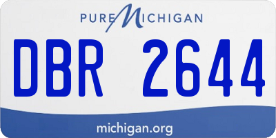 MI license plate DBR2644