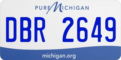 MI license plate DBR2649