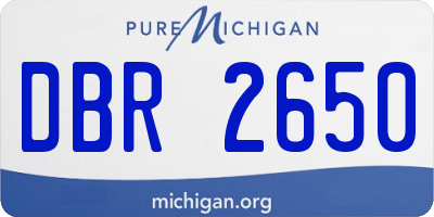 MI license plate DBR2650