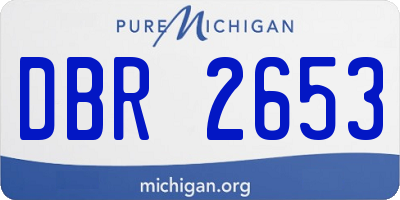 MI license plate DBR2653