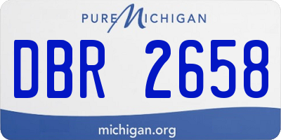 MI license plate DBR2658
