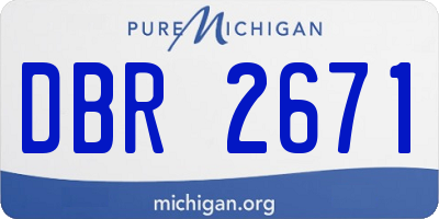 MI license plate DBR2671