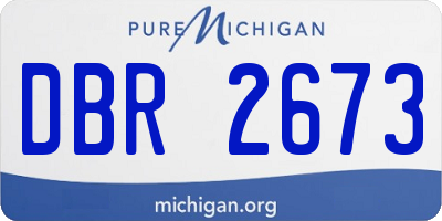 MI license plate DBR2673