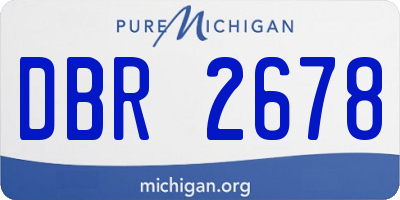 MI license plate DBR2678