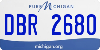 MI license plate DBR2680
