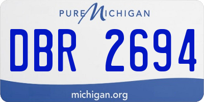 MI license plate DBR2694