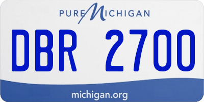 MI license plate DBR2700
