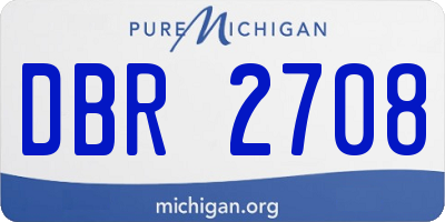 MI license plate DBR2708