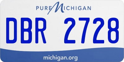 MI license plate DBR2728