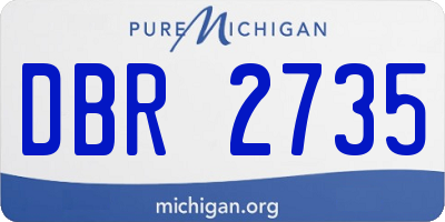 MI license plate DBR2735