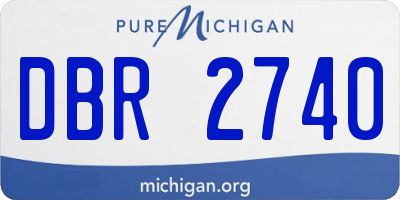 MI license plate DBR2740
