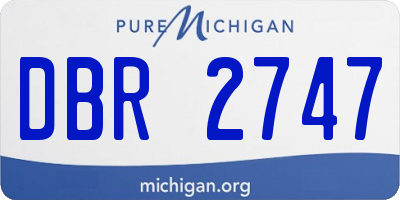 MI license plate DBR2747