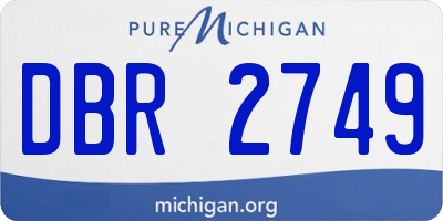 MI license plate DBR2749