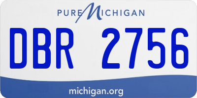 MI license plate DBR2756
