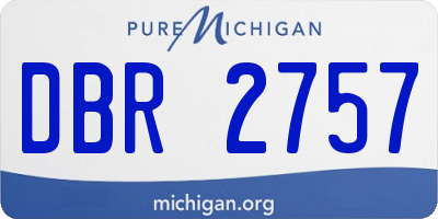 MI license plate DBR2757