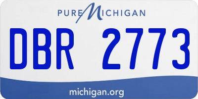 MI license plate DBR2773