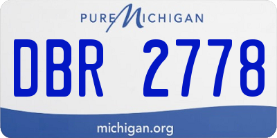 MI license plate DBR2778