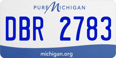 MI license plate DBR2783
