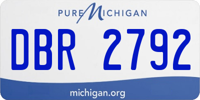 MI license plate DBR2792