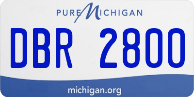 MI license plate DBR2800