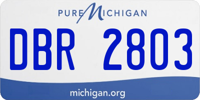MI license plate DBR2803
