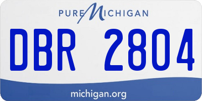 MI license plate DBR2804