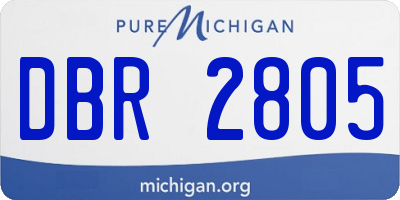 MI license plate DBR2805