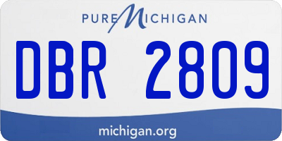 MI license plate DBR2809
