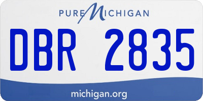 MI license plate DBR2835