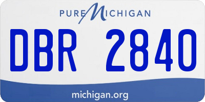 MI license plate DBR2840