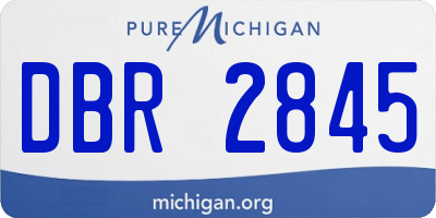 MI license plate DBR2845