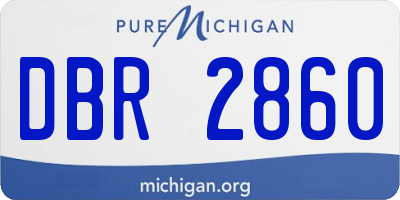 MI license plate DBR2860