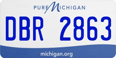 MI license plate DBR2863