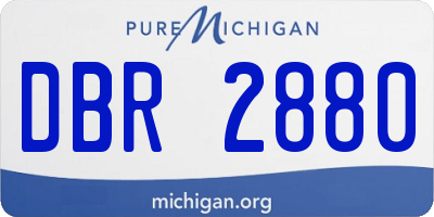 MI license plate DBR2880