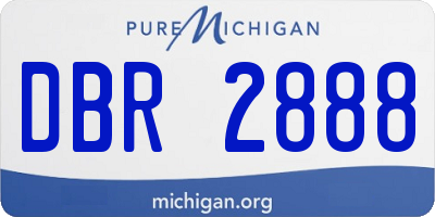 MI license plate DBR2888