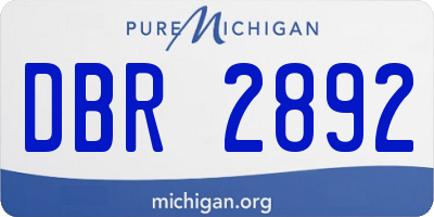 MI license plate DBR2892