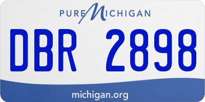 MI license plate DBR2898