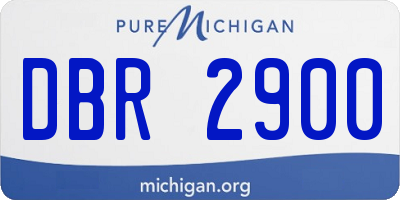 MI license plate DBR2900
