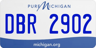 MI license plate DBR2902