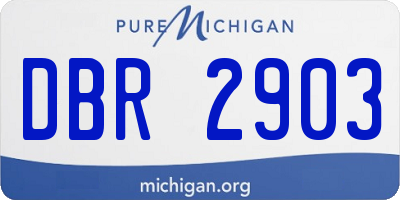 MI license plate DBR2903