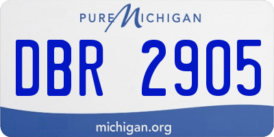 MI license plate DBR2905