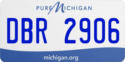 MI license plate DBR2906