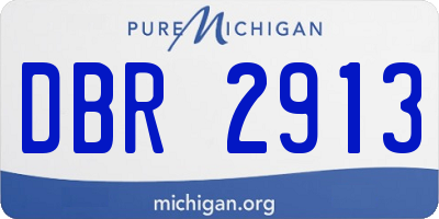 MI license plate DBR2913