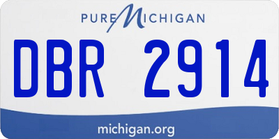 MI license plate DBR2914